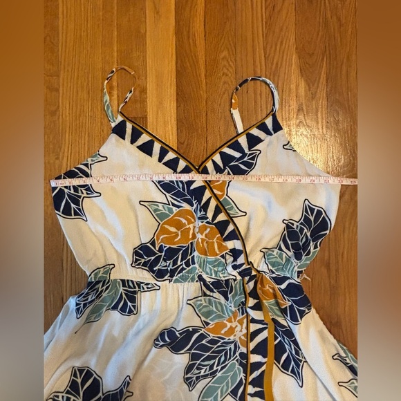 Nine West Asymmetrical Floral Dress in Blue and Yellow - Picture 5 of 7